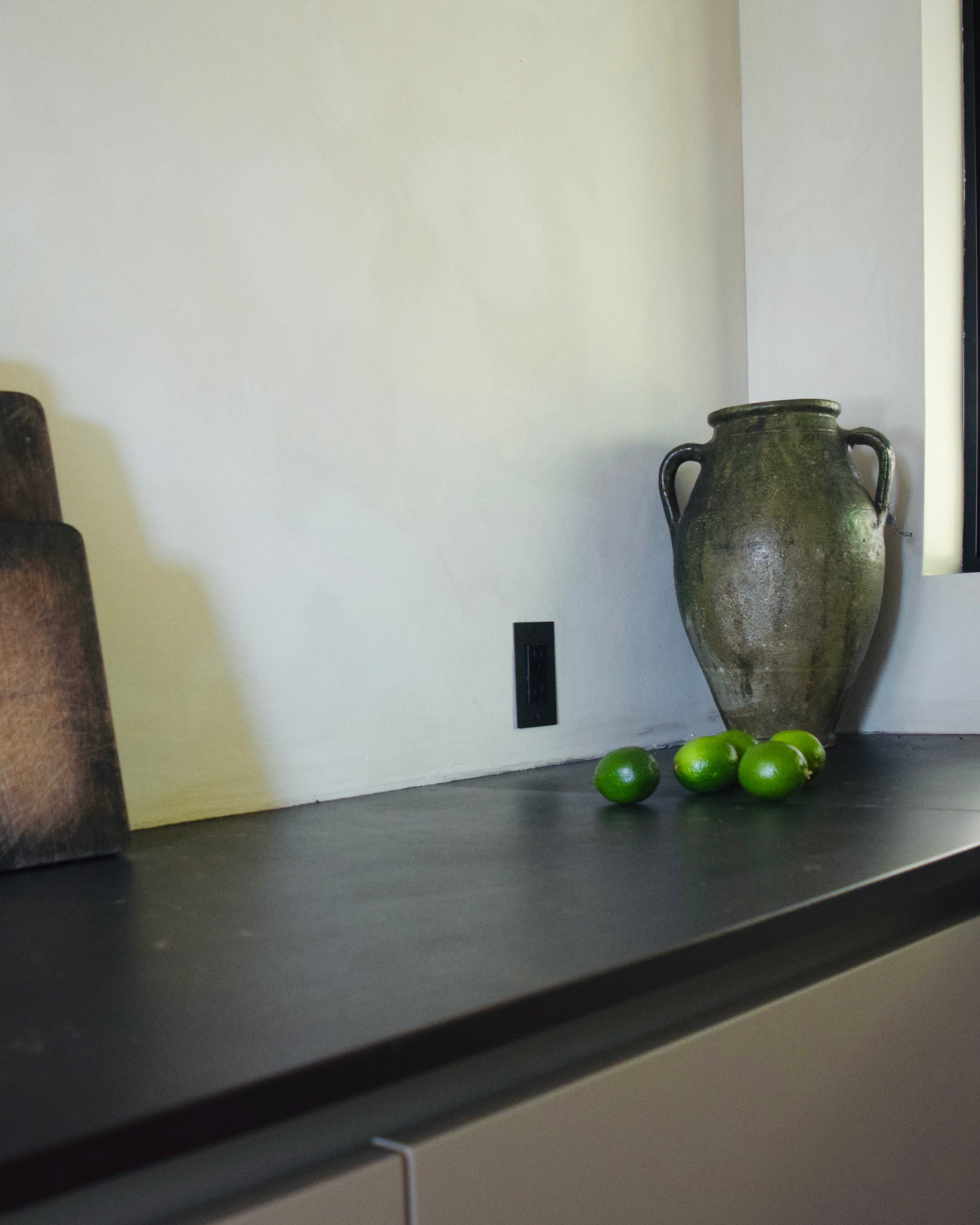 ANTIQUE Large Green Pottery Vase