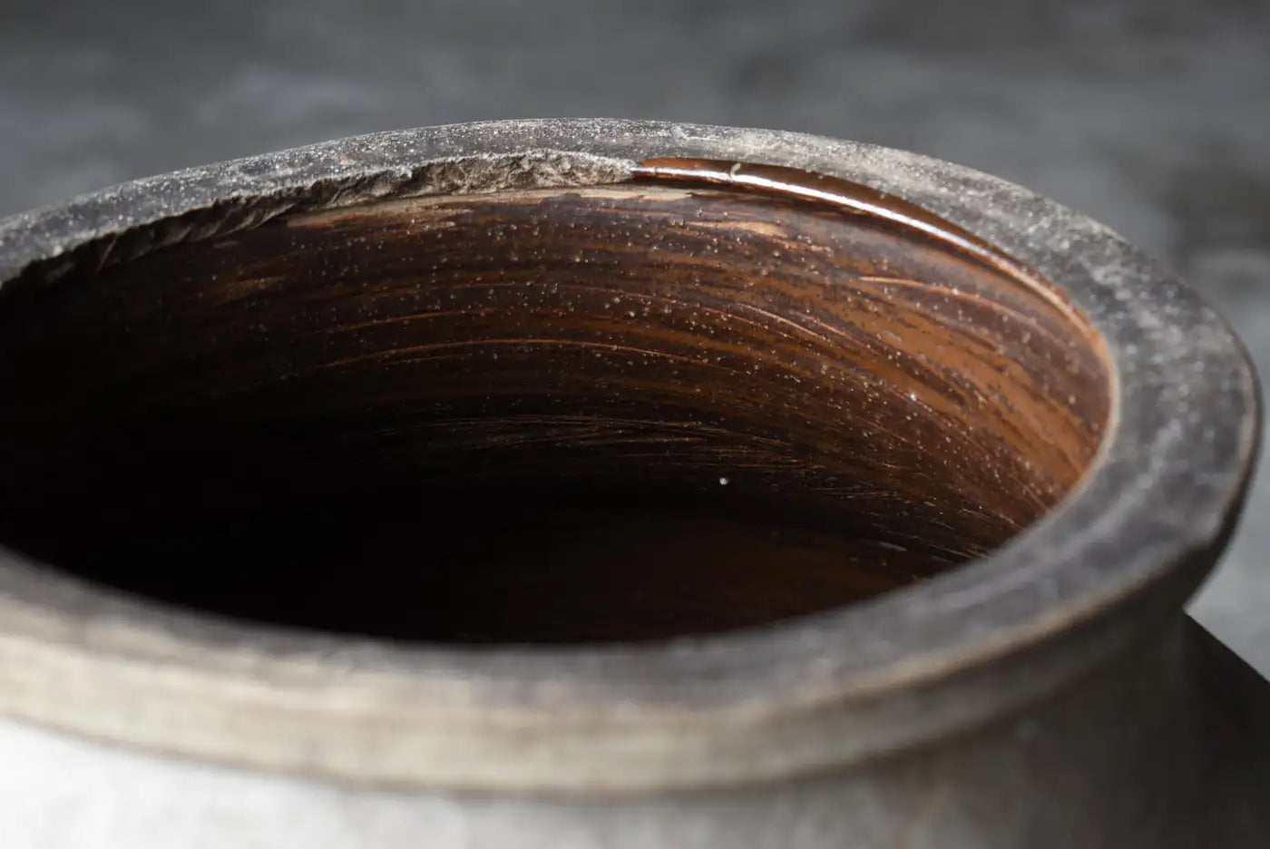 ANTIQUE Japanese Paper-Lined Pottery Vase