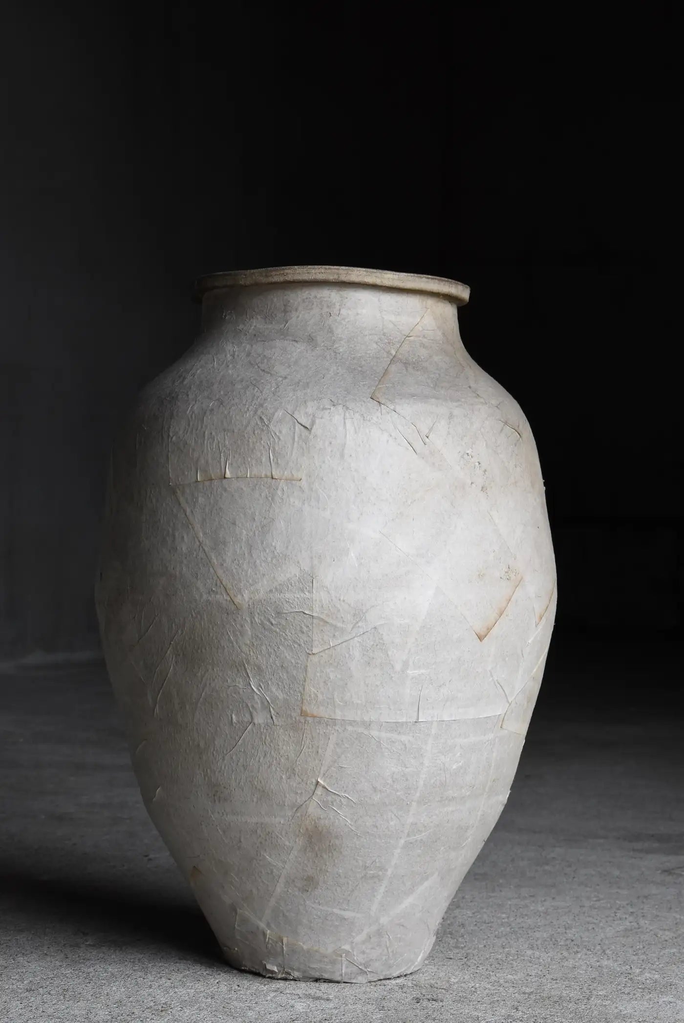 ANTIQUE Japanese Paper-Lined Pottery Vase